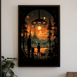 Cosmic Encounter At Sunset Poster