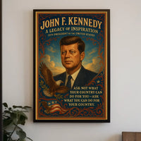 John F. Kennedy Vintage Patriotic Poster Art Print