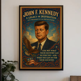 John F. Kennedy Vintage Patriotic Poster Art Print