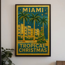 Miami Tropical Christmas Poster