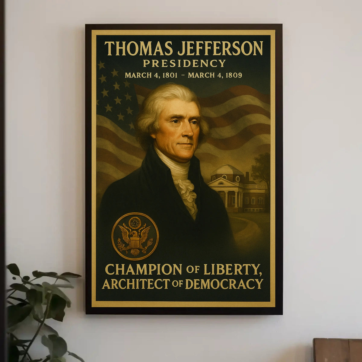 Thomas Jefferson Historical Theme Vintage Art Poster