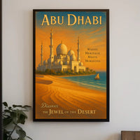 Abu Dhabi Travel Marvels: Discover Architectural Wonders Travel Poster