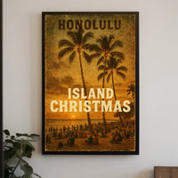 Island Christmas In Honolulu Poster