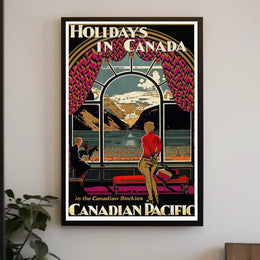 Canadian Rockies Vintage Travel View, Inviting Adventure Travel Poster PosterGoat