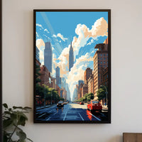 Lively Urban New York Scene Travel Poster