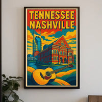 Nashville, Tennessee Music City Vibes Poster