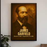 James A Garfield Poster Vintage Analog Film Presidential Portrait Wall Art Historical Political Print