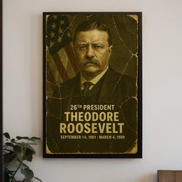 Theodore Roosevelt 26th President of the United States Damaged Photograph Poster