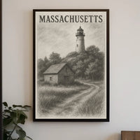 Massachusetts Lighthouse Scene Poster