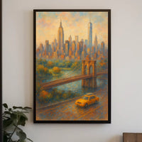 New York City Poster Modern Travel Skyline Wall Art