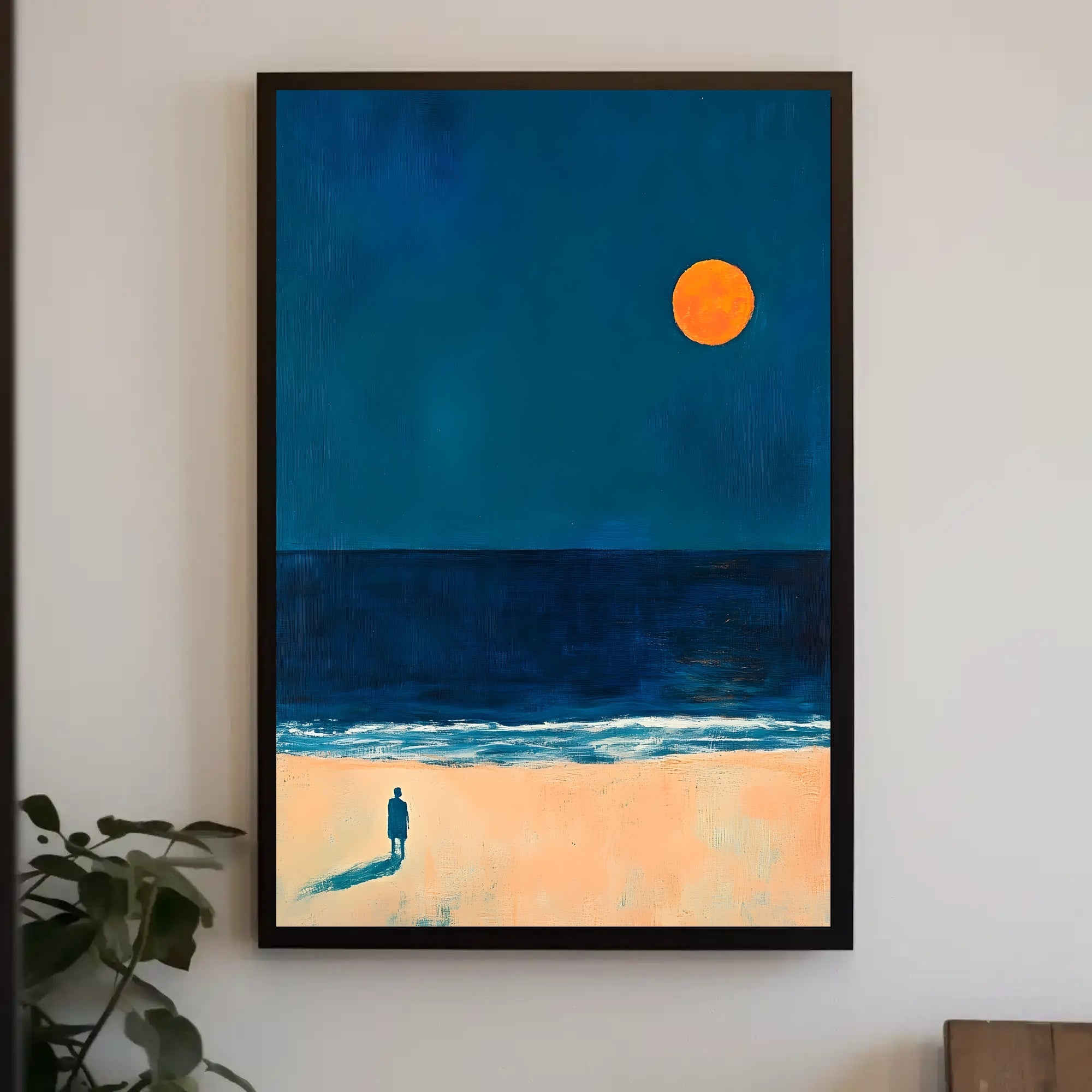 Solitary Reflection Seaside Poster Minimalist Art Print