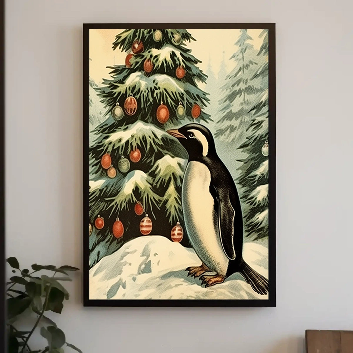 Festive Penguin Wonderland Poster