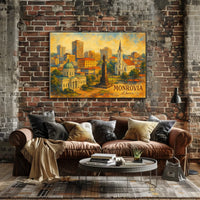 Monrovia Cityscape Realism Poster