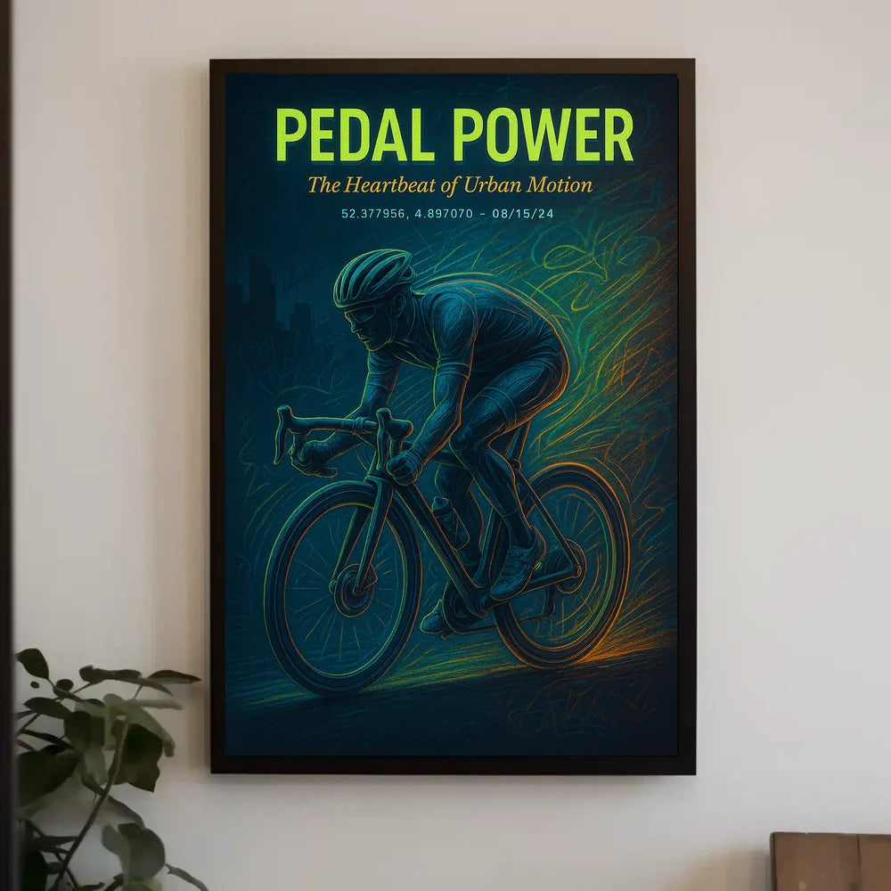 Cycling Energy in Urban Motion Sports Poster PosterGoat