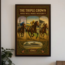 1941 Triple Crown Vintage Sports Poster