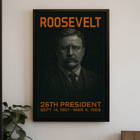 Theodore Roosevelt 26th President of the United States Techno Schematic Poster