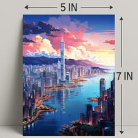 Cityscape At Sunset Poster
