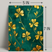 Golden Clovers Luxury Art Print Abstract or Artistic Poster
