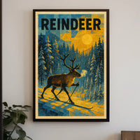 Reindeer In Winter Wonderland Poster