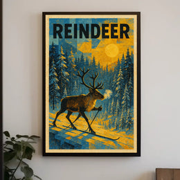 Reindeer In Winter Wonderland Poster