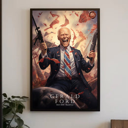 Gerlald Ford Funny Presidential Cartoon Poster