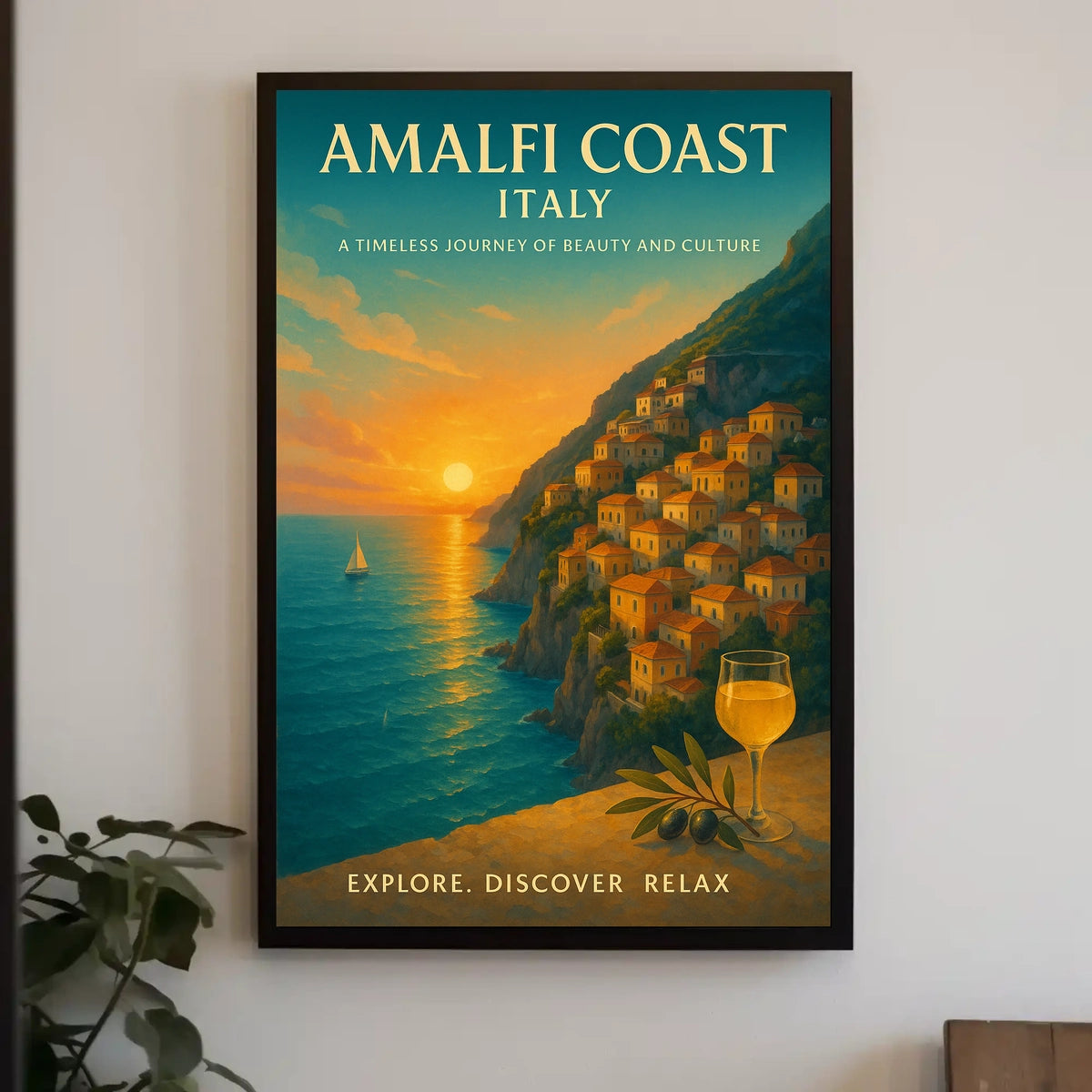 Amalfi Coast Sunset Beauty Culture Poster