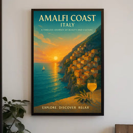 Amalfi Coast Sunset Beauty Culture Poster