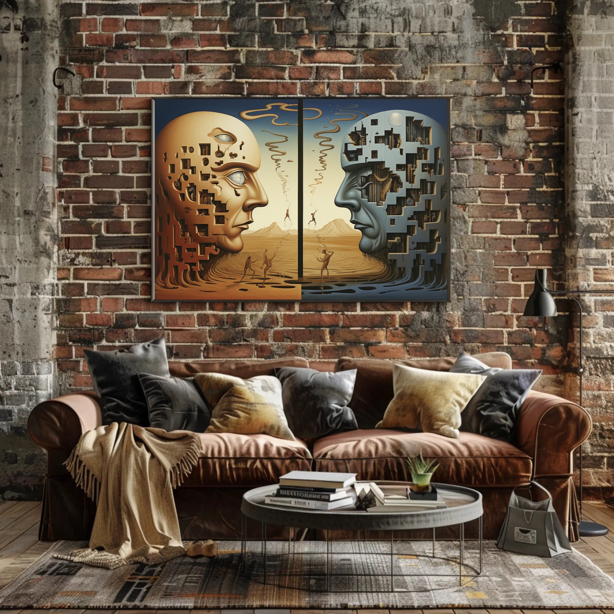 Surrealistic Sculptures in Dreamscape Artistic Poster