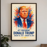 Donald Trump Watercolor Portrait Patriotic Poster