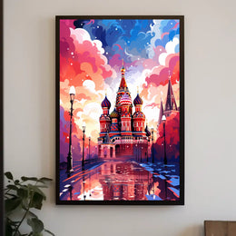 Vibrant Saint Basil's Cathedral Travel Poster