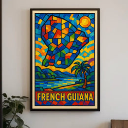 French Guiana Mosaic Art Poster