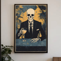 Skeleton in a Suit Elegant Macabre Tropical Poster