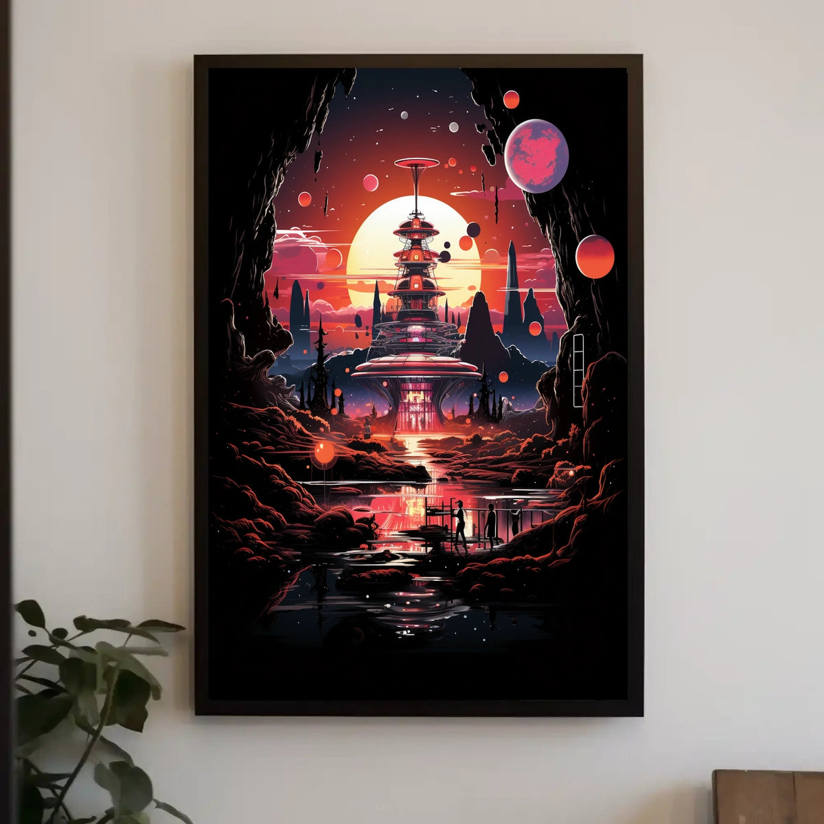 Futuristic Alien Landscape Sci-Fi Poster