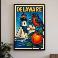 Delaware Scenic Illustration Poster