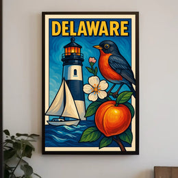 Delaware Scenic Illustration Poster