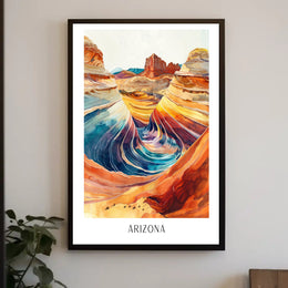 Arizona Desert Art: Vibrant National Park Poster PosterGoat