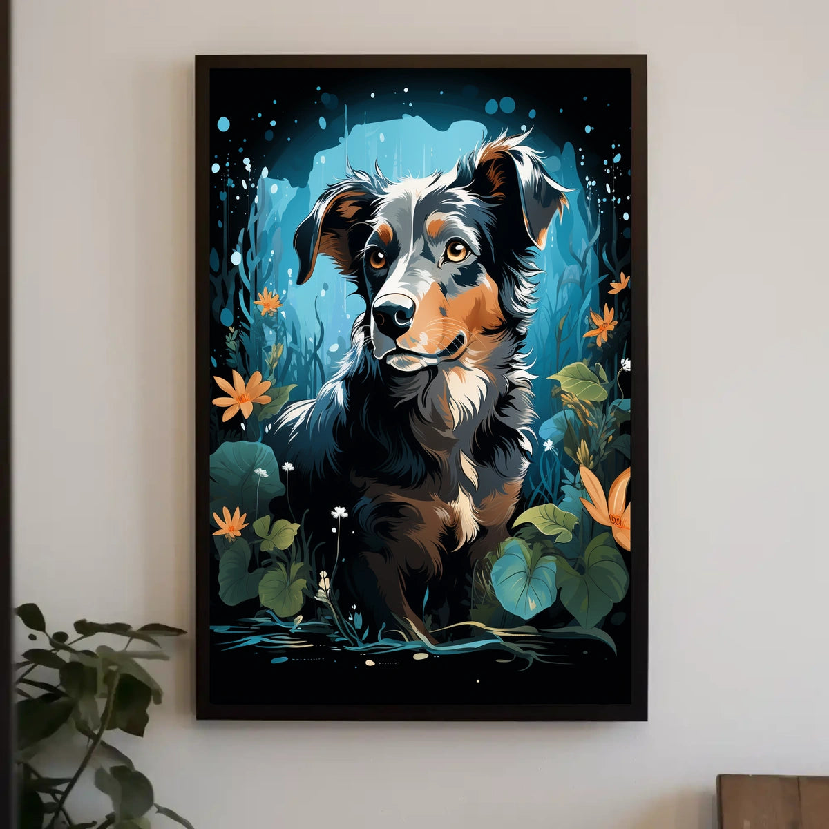 Enchanted Canine In Bloom Poster