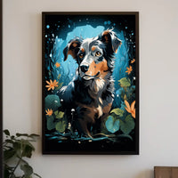 Enchanted Canine In Bloom Poster