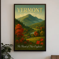 Vermont Autumn Landscape Travel Poster