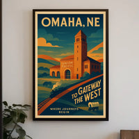 Vintage Omaha Railroad Poster: Gateway to the West