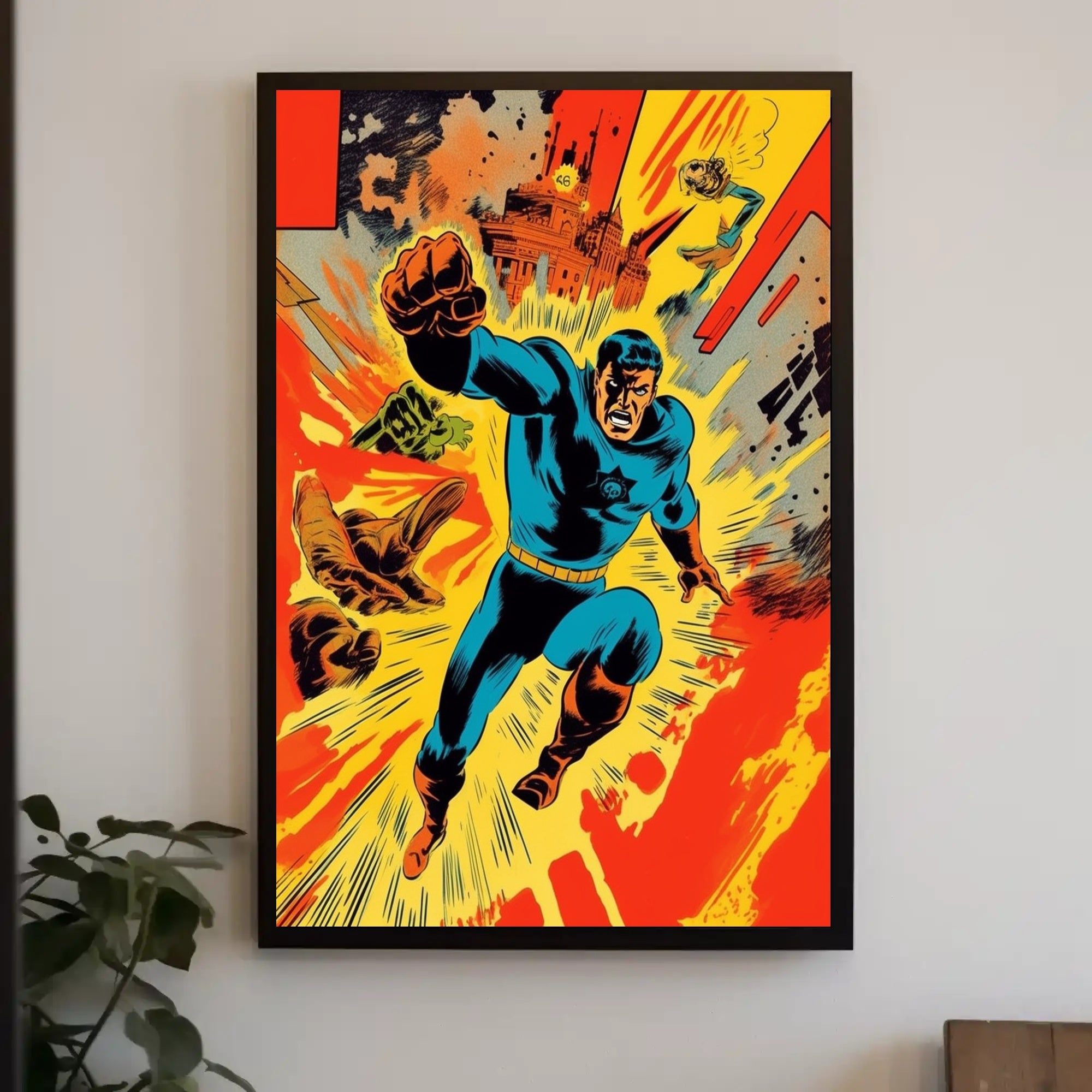 Dynamic Superhero Action Poster