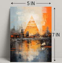 Abstract Cityscape With Pyramid Abstract Poster