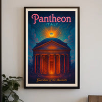 Pantheon Travel Poster Vintage Architecture Print