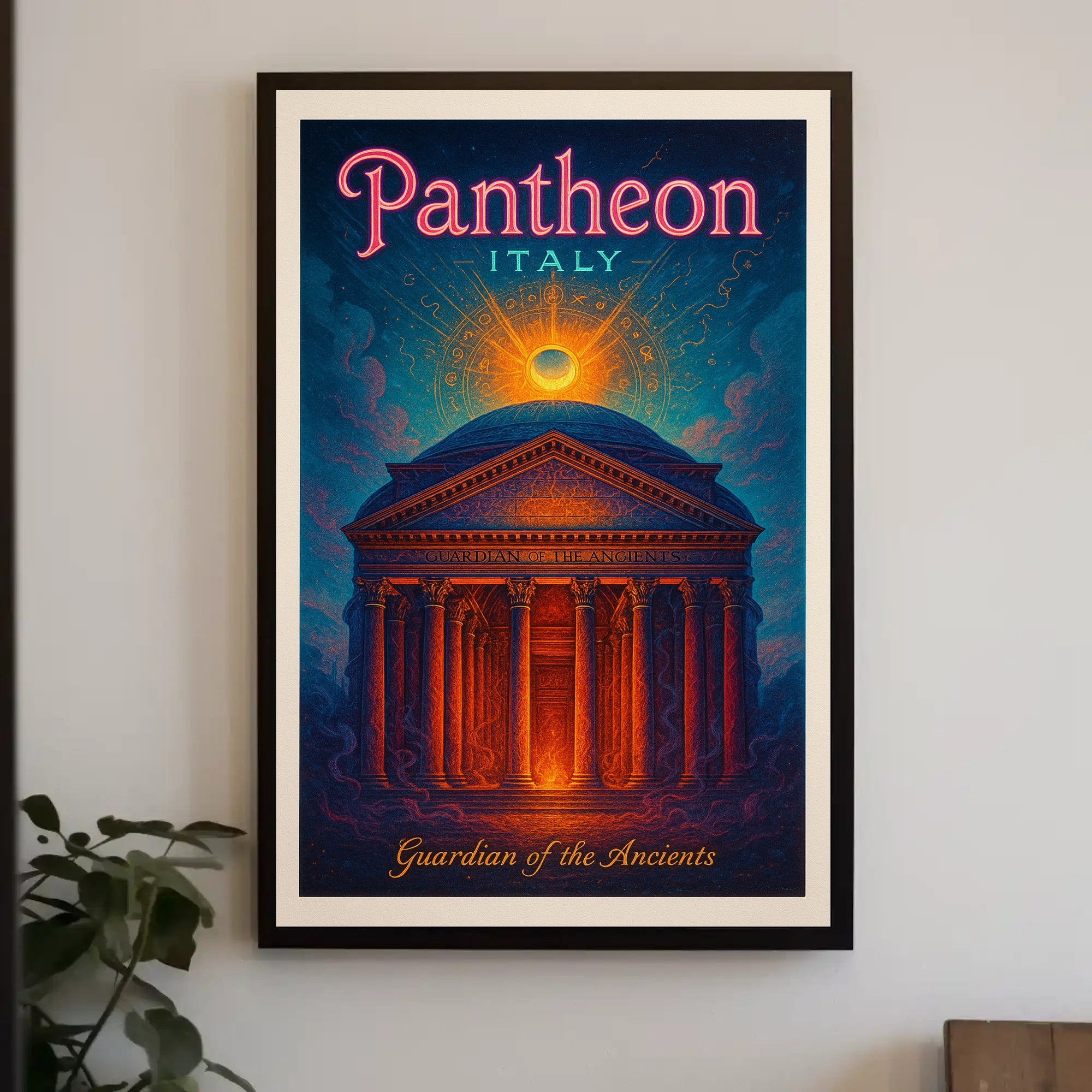 Pantheon Travel Poster Vintage Architecture Print