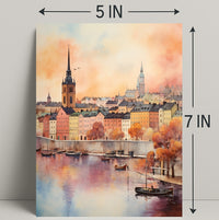 Serene Cityscape At Sunset Poster