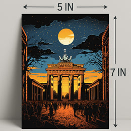 Moonlit Brandenburg Gate Poster