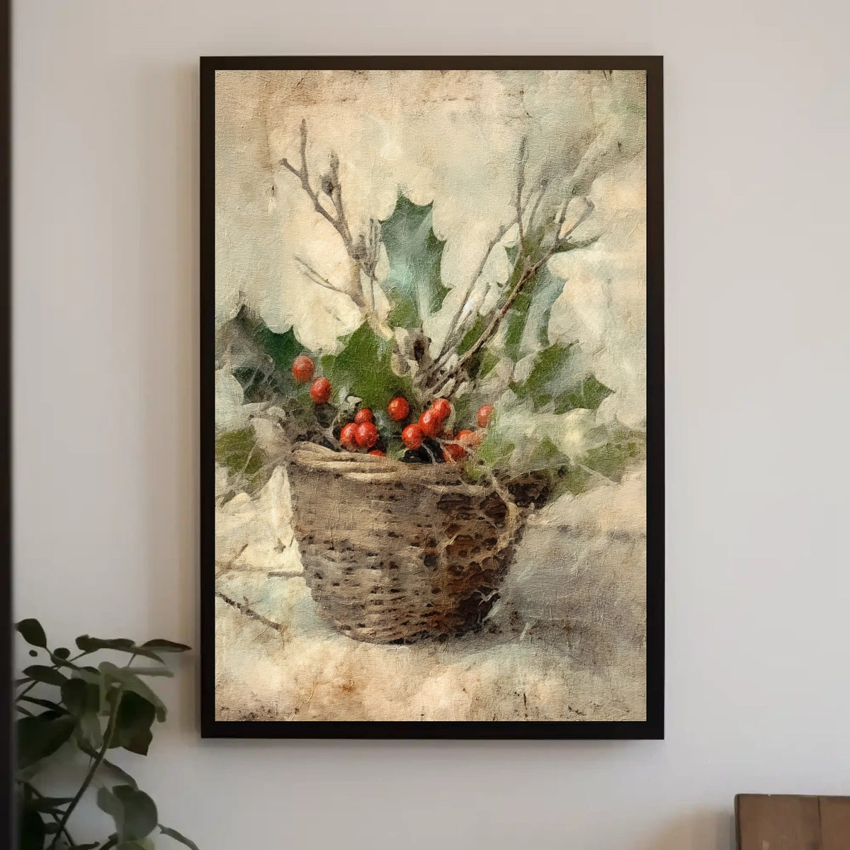 Holiday Basket Still Life Poster