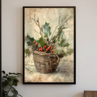Holiday Basket Still Life Poster