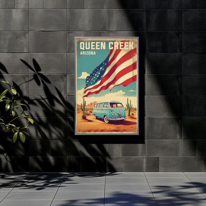 Queen Creek Arizona Vintage Travel Poster Artwork