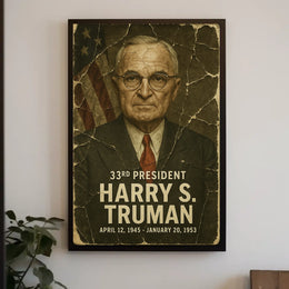 Harry S. Truman 33rd President of the United States Damaged Photograph Poster